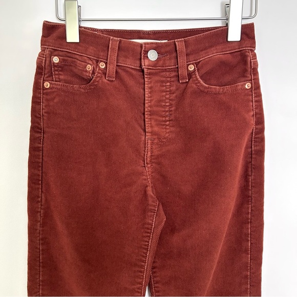 Levi’s Button Fly Wedgie Cords Jean Pant Straight Leg High Rust Brown Size 24 - Picture 3 of 15